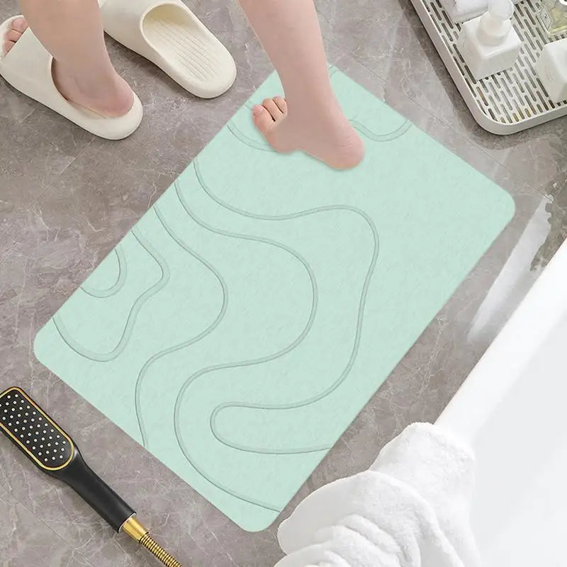 Diatomite Stone Bath Mat, Non-Slip Toilet Door Rug, Quick-Dry Absorbent Entryway Mat