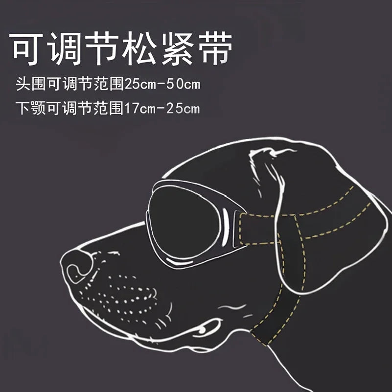 Dog Sunglasses Soft Adjustable UV Protection Pet Goggles Easy Wear Puppy Glasses for Medium Big Breed Outdoor Riding Driving