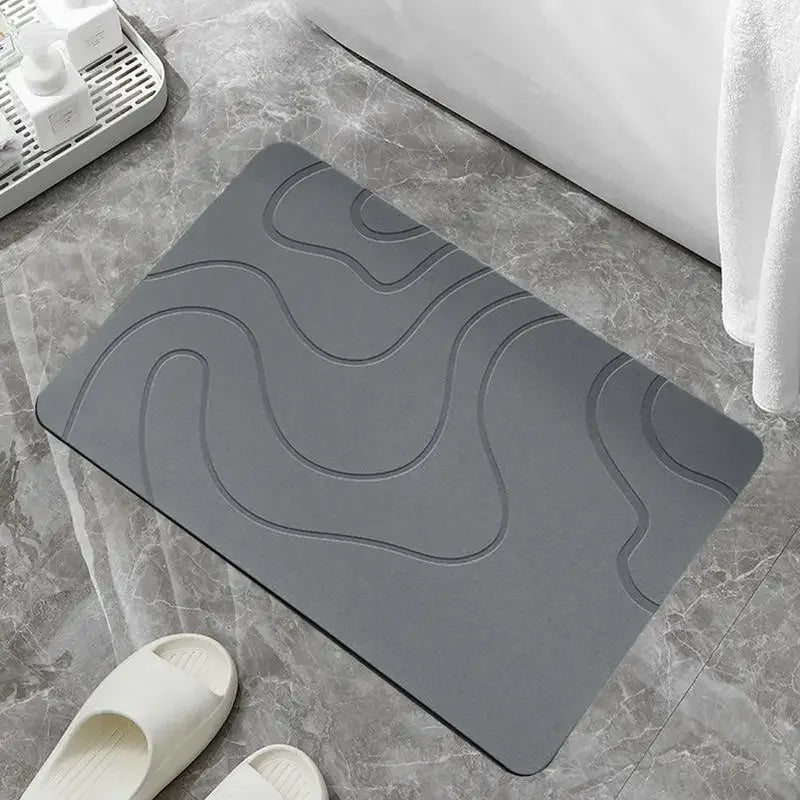 Diatomite Stone Bath Mat, Non-Slip Toilet Door Rug, Quick-Dry Absorbent Entryway Mat